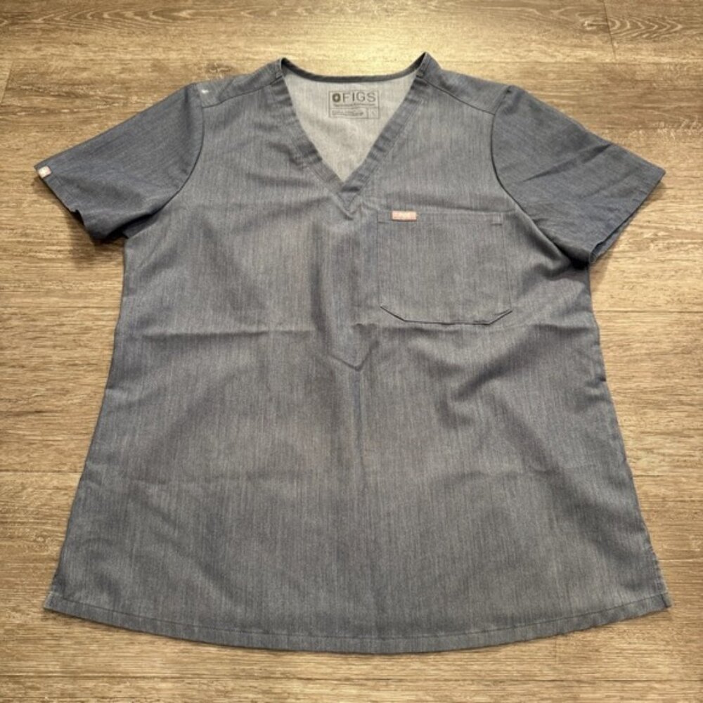 FIGS Shirt Womens‎ Large Granite Catarina One Pocket Scrub Top V Neck Medical